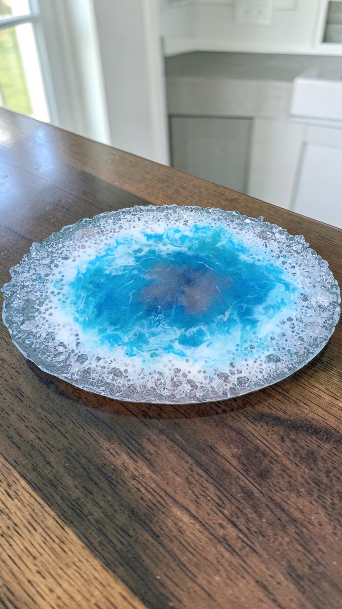 Resin Charcuterie Board | Oversized 20x14 Ocean Art Serving Platter | Handmade Home Decor
