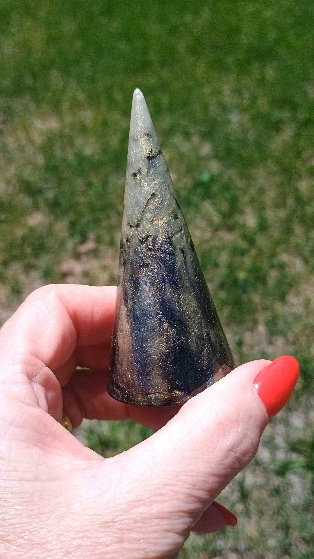 Resin Ring Holder Cone | Handmade Black Gold Jewelry Dish | Custom Ring Dish | Vanity Decor Gift