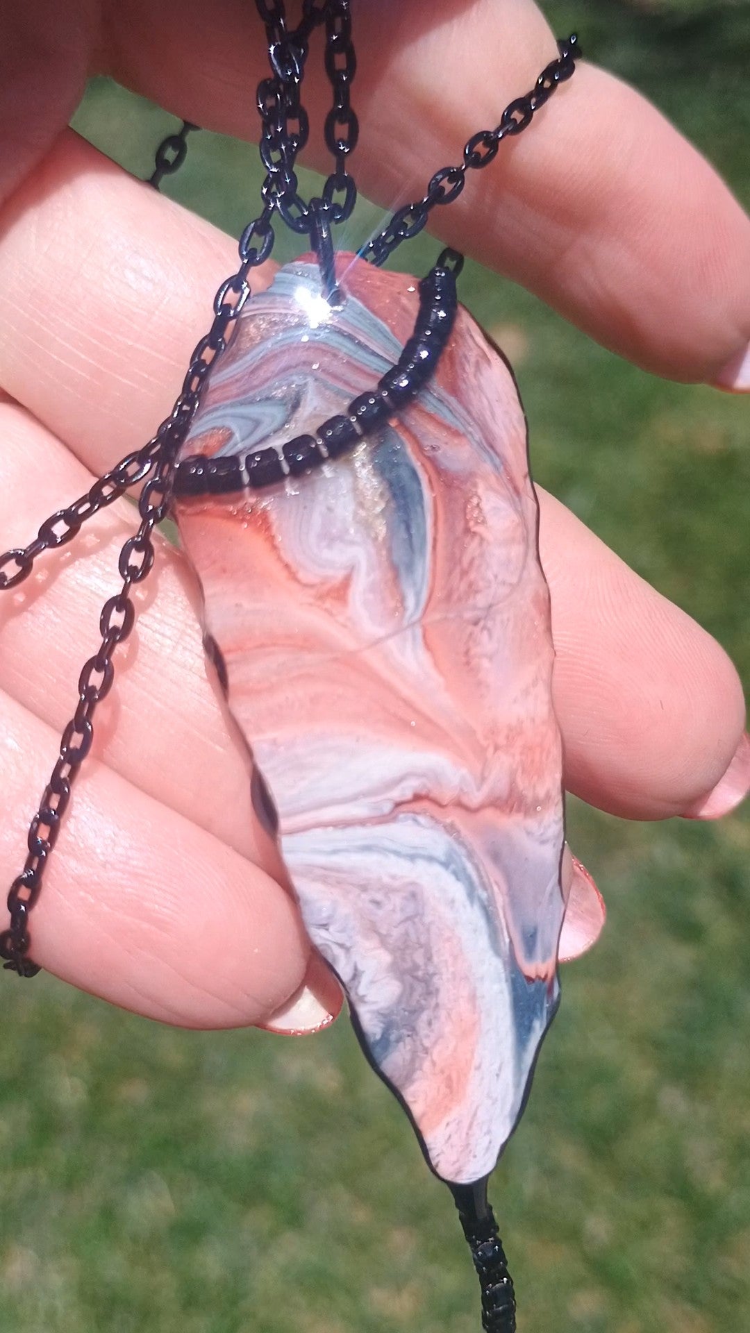 Resin Earring & Pendant Necklace Set | Handmade Boho Jewelry | Earth Tone Marble | Gift for Her