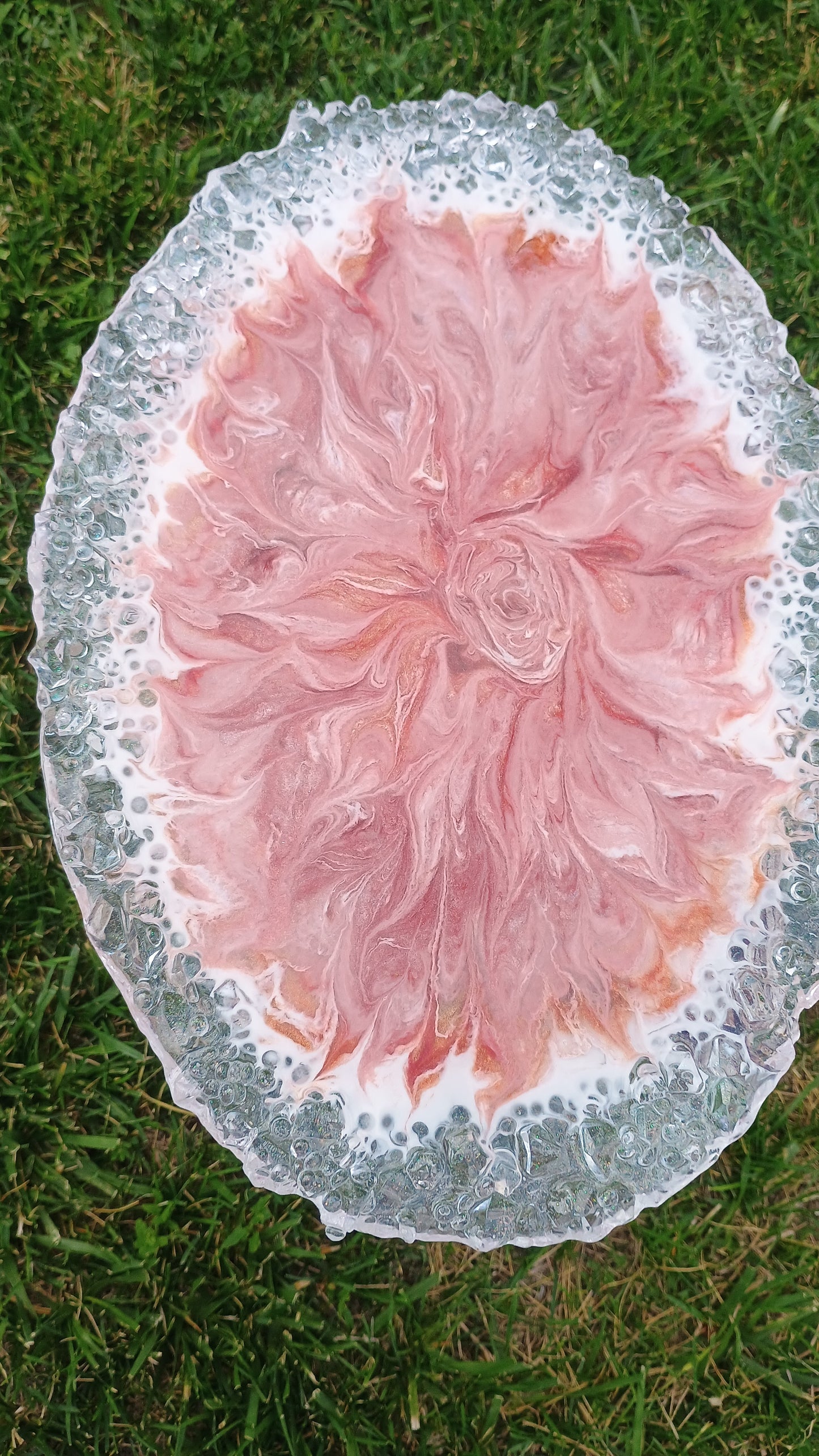 Resin Charcuterie Board | Oversized 18"×13" Rose Floral Art Serving Platter | Handmade Home Decor