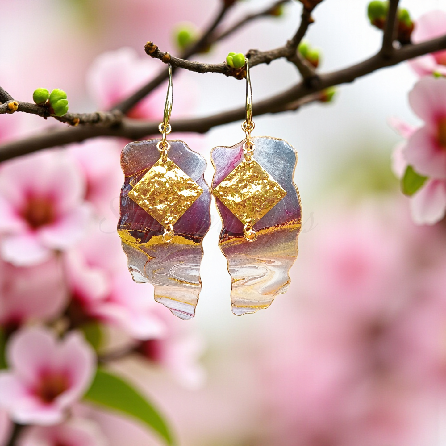 Earrings for Women Dangle Drop Statement Handmade Resin Art Jewelry