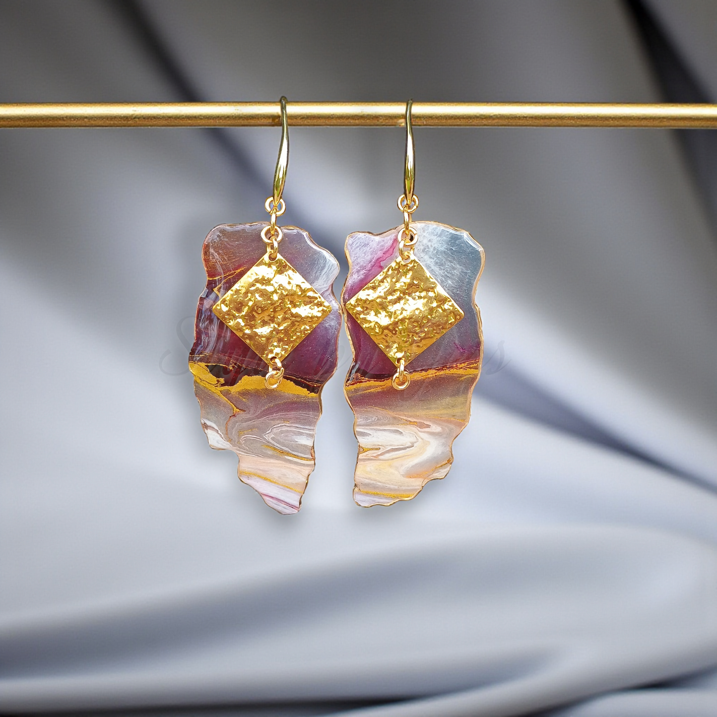Earrings for Women Dangle Drop Statement Handmade Resin Art Jewelry