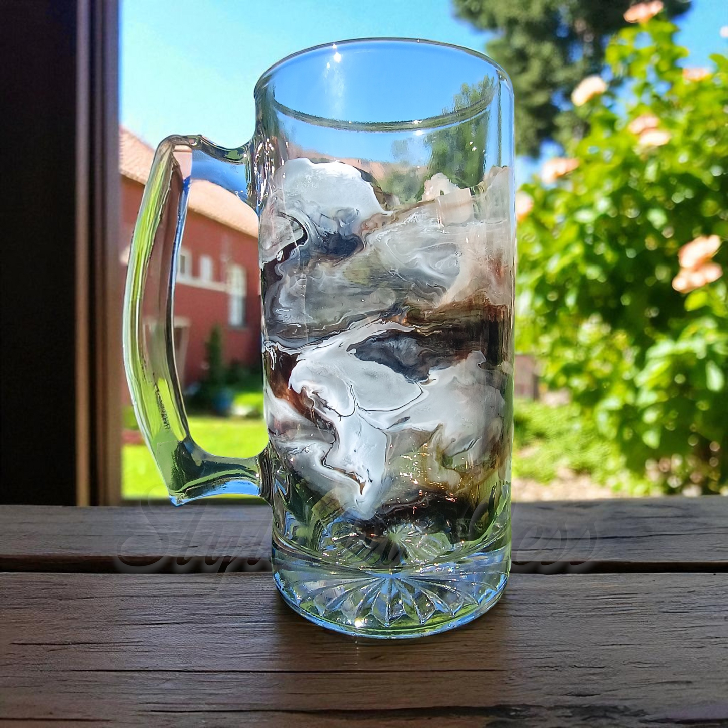Handmade Resin Art Beer Mug 25oz - Unique Gift for Dad & Beer Lovers